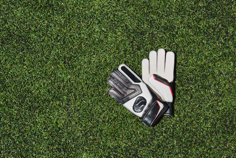 Goalkeeper Gloves on a soccer field